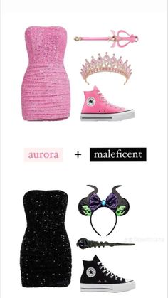 some shoes and accessories are arranged in the shape of an animal ears headbands