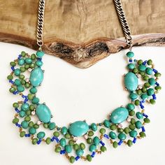 New Without Tags Green Costume Jewelry Beaded Necklace, Turquoise Beaded Bib Necklaces, Beaded Blue Turquoise Costume Jewelry Necklace, Turquoise Beaded Necklaces For Costume Jewelry, Beaded Blue Turquoise Costume Necklace, Blue Beaded Turquoise Costume Jewelry Necklace, Turquoise Beaded Necklace For Costume Jewelry, Turquoise Costume Jewelry Beaded Necklace, Turquoise Faceted Beaded Costume Jewelry Necklace