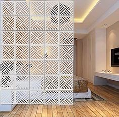 the room divider is designed to look like it has been cut out into squares