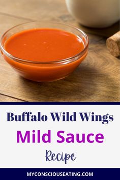 Mild Sauce in a bowl on a wooden table