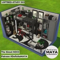 the sims 4 nocc apartment is designed to look like a lofted - study