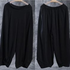 Black linen pants harem pants silk trousersThis dress is made of cotton linen fabric, soft and breathy, suitable for summer, so loose dresses to make you comfortable all the time.One Size: Waist 90cm / 35.1"Hip 145cm / 56.55"Leg Cir 90cm / 35.1"Pants Cuff 41cm / 15.99"length 90cm / 35.1"Materials used: silk, linenPayment: We accept payment by paypal and credit card. if you would like to pay by credit card, please choose payment by paypal, and follow the guide. Paypal allows payment by credit car Summer Lagenlook Harem Pants With Relaxed Fit, Summer Lagenlook Relaxed Fit Harem Pants, Black Linen Harem Pants For Summer, Summer Black Linen Harem Pants, Solid Relaxed Fit Harem Pants, Relaxed Fit Solid Harem Pants, Spring Solid Harem Pants, Baggy Lagenlook Harem Pants For Spring, Relaxed Fit Ankle-length Harem Pants In Lagenlook Style