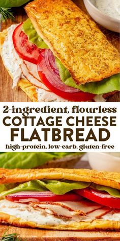 Viral cottage cheese flatbread made with 2 ingredients, is a flourless high-protein and gluten free bread! It boosts your sandwich or wrap with 25g of protein per serving. This easy recipe take your sandwiches to the next level! This cottage cheese flatbread is crispy around the edges with a light and airy center. You won’t even believe you’re eating only eggs and cottage cheese! Cottage cheese makes amazing bread, just take these cottage cheese bagels Keto Cheese Wrap Sandwiches, Carnivore Cottage Cheese Flat Bread, Cottage Cheese And Eggs Flat Bread, Keto Cottage Cheese Egg Bake, Lunches With Cottage Cheese, Cottage Cheese And Egg Muffins, Egg And Cottage Cheese Bread, Cottage Cheese Sandwich Recipes, Cottage Cheese Wrap Air Fryer