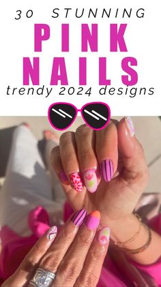 30 gorgeous pink nails designs perfect for summer or any time of year like Valentine's Day, etc. Bright hot pink to soft light pink nail ideas you can copy at home or bring to your salon to have them do. Trendy pink nail aesthetic from simple hearts to detailed designs.