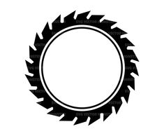 a circular black and white frame with arrows in the shape of a starburst