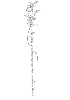 a black and white drawing of a flower with the words love written on it in cursive writing