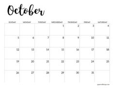 a calendar with the word october written in black and white on it, next to an apple