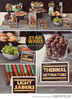 the star wars party food is displayed on an iphone