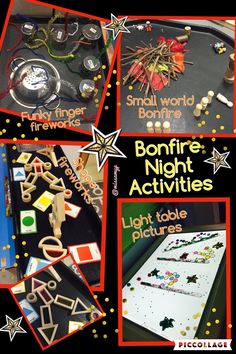 bonfire night activities for toddlers and preschoolers to play with the firework theme