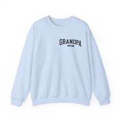 New Grandpa est Sweatshirt, Custom Father Day Sweatshirt, Custom Fathers day Gift, Custom Grandpa Sweatshirt, Grandpa Gift, Dad shirt, Crewneck Sweatshirt Father day 💫Ideal for any situation, a unisex heavy blend crewneck sweatshirt is pure comfort. 💫 Made with a medium-heavy fabric blend of 50% cotton and 50% polyester, this sweatshirt feels cozy and is the perfect choice for those colder months. 💫 Made using 100% ethically grown US cotton. Gildan is also a proud member of the US Cotton Trus Grandpa Sweatshirt, Playful Crew Neck T-shirt For Father's Day, Customizable Crew Neck T-shirt For Father's Day, Father's Day Fan Merchandise Crew Neck T-shirt, Father's Day Unisex Crew Neck T-shirt, L And Light, Grandpa Gifts, Dad To Be Shirts, Fathers Day Gifts