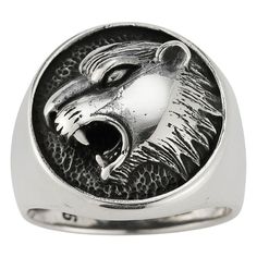 Accessorize in style with this Menster sterling silver oxidized roaring tiger ring. Click on this JEWELRY & WATCHES GUIDE to learn about fit, styles, materials and more! Accessorize in style with this Menster sterling silver oxidized roaring tiger ring. Click on this JEWELRY & WATCHES GUIDE to learn about fit, styles, materials and more! FEATURES Width: 3.81 mm - 19.05 mm Shank style: stackable Nickel free Metal: sterling silver Plating: rhodium Finish: oxidized Packaging: velvety pouch Color: B Tiger Ring, Rings Statement, Statement Rings, In Style, To Learn, Age Group, Jewelry Watches, Jewelry Rings, Size 12