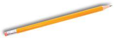 a yellow pencil with an eraser on it