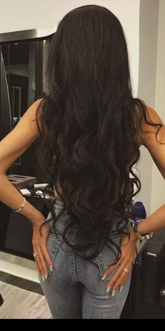 Hair Growth Women, Long Dark Hair, Long Black Hair, Body Wave Hair, Long Wavy Hair, Beautiful Long Hair, Long Curly Hair, Long Curly, Brazilian Hair