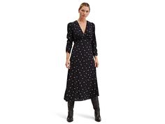 MANGO Flapy Dress - Women's Clothing : Black : Customers say styles from this brand tend to run small, order one size up. Featuring a flowy construction, the MANGO Flapy Dress comes with a midi-length silhouette. Pull-on style. V-neckline and long sleeves. Allover printed design. 100% viscose: Lining: 100% polyester. Machine washable. Imported. Buy Clothes Online, Dot Print Dress, Be Active, Clothing Black, Shirt Dresses, Maxi Dress Party, Everyday Dresses, Jersey Dress, Online Womens Clothing