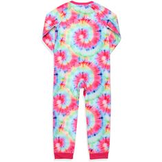 Step into a world of mystery and comfort with the Scooby-Doo Girls' Tie-Dye Flower Power Union Suit! This footless sleep pajama is perfect for young fans of the classic cartoon.

- Size: 7/8
- Color: Multicolored with a tie-dye and flower pattern
- Material: 100% Polyester
- Gender: Female
- Age Group: Kids
- Features: Ribbed fabric at ankles and wrists for a snug fit, easy-access zipper along the chest

Ideal for cozy nights or themed sleepovers, this pajama captures the playful spirit of Scoob Playful Multicolor Onesie For Loungewear, Casual Multicolor Onesie For Bedtime, Playful Multicolor Printed Onesie, Multicolor Long Sleeve Onesie For Playwear, Multicolor Long Sleeve Onesie For Pajama Party, Multicolor Long Sleeve Onesie For Bedtime, Casual Multicolor Onesie For Loungewear, Themed Sleepovers, Velma Daphne