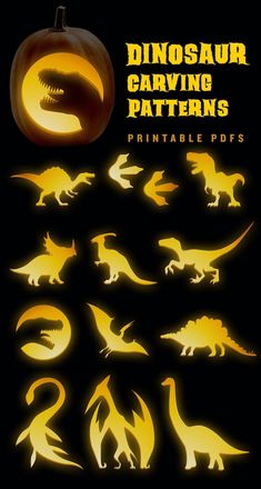 dinosaur carving patterns for pumpkins and other halloween decorations