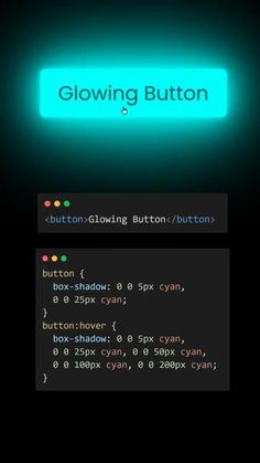 the glowing button is lit up in green and black colors, with text below it