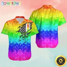 Rainbow Polygonal American Flag Inside LGBT Hawaiian Shirt The product is from Brutifulstore. T-Shirt has all sizes and colors Black, Sport Grey, White, Orange, Navy, Light Pink, Light Blue, Red. Product detail for Rainbow Polygonal American Flag Inside LGBT Hawaiian Shirt – Each all-over printed Hawaiian shirt is constructed from a premium polyester blend that is ultra-soft and incredibly comfortable. – Features a specialty high definition heat-dye application that ensures long-last Tropical Colors, Hawaii Shirt, Pink Light, Social Media Template, Summer Party, Halloween Gifts, Hawaiian Shirt, American Flag, Workout Shirts