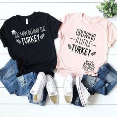 🖤 IMPORTANT INFO - READ BELOW! 🖤 !! FLAUNT THAT BABY BELLY !! Our unisex tees are super soft, comfortable, and perfect for everyone! Wear them loose with leggings, tie them up in a knot or roll the sleeves. Any way you wear them you will be sure to love the fit and feel. This is for one shirt only. Depending on the size of the shirt, we will put the mama turkey in the middle vs the side.  >> D E T A I L S << >All Shirts will come in a black design for the graphic, except Black, Kelly, and Navy. Black, Kelly, and Navy shirts will be printed with a white graphic. > BK = Black * WT = White * H. = Heather >> S I Z I N G << >Please refer to the size guide in the listing photo >Please read the reviews to determine the best size.  > This tee is a unisex fit making it larger than your normal t-s Thanksgiving Pregnancy Shirt, Thanksgiving Pregnancy Announcement, Black Kelly, Pregnancy Announcement Shirt, Baby Belly, Navy Shirts, Pregnancy Shirts, Thanksgiving Shirts, Large Shirts