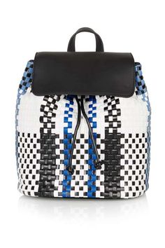 **Woven Backpack by Skinnydip Plastic Backpack, Woven Backpack, Knapsack Bag, Skinnydip London, Rucksack Bag, Cute Backpacks, Blue Backpack, Bags Backpacks