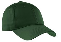 a green baseball cap on a white background