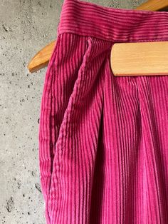 Please see my other pieces for more Mid20th Century furniture, Lighting, Art, Sculpture, Studio pottery, + Objects ---- 1980's Fuscia Pink size10 pleated cords in very nice condition w/ no holes/stains/repairs. Faux belt detail ; secure, twin button waist closure w/ pink zipper. 100%Cotton David Brooks  Size 10 15"W waist (measured flat; 30" overall) 38.5" L overall 27"L inseam  ❤️ these! Thanks for stopping by. .. make an offer if you like..we're EASY! Please ask any and all questions - Please Vintage Pink Wide-leg Bottoms, Vintage Pink Wide Leg Bottoms, Pink High Waist Corduroy Bottoms, Vintage Pink Wide Leg Pants, Vintage Pink Cotton Pants, Pink Fitted Corduroy Bottoms, David Brooks, Corduroy Pants, Size 10