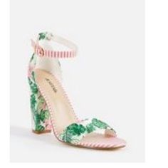 Nwt Lena Heeled Sandal In White Floral Size 6 Pink Floral Print Sandals For Vacation, Pink Open Heel Vacation Heels, Pink Ankle Strap Heels For Vacation, Pink Floral Print Open Heel Heels, Pink Floral Print Heels For Summer, Pink Floral Print Heels With Ankle Strap, Pink Floral Print Ankle Strap Heels, Just Fab Shoes, Justfab Shoes