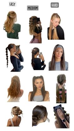 School Hairstyles Easy, Preppy Hairstyles, Hairstyle Examples, Easy Hairstyles For Thick Hair, Hair Inspiration Long, Cute Simple Hairstyles, Hairdos For Curly Hair, School Hairstyles, Work Hairstyles