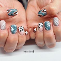 Western Style Nails, Western Nail Art, Country Glam, Summer Nails 2024, Fun Summer Nails