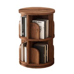 a wooden shelf with several books and magazines on it's sides, in the shape of a bookcase