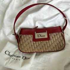 vintage dior bag, cherry details, silver hardware