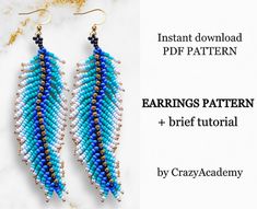 the earrings pattern has been made with seed beads