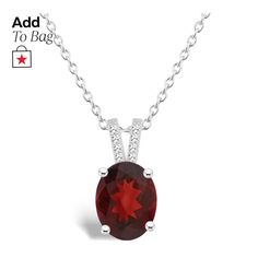 in stock Round Diamonds, Garnet, Pick Up, In Store, Buy Online, Fine Jewelry, Pouch, Pendant Necklace, Sterling Silver