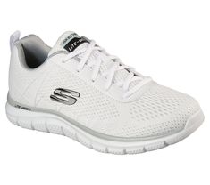 Train in cool lightweight comfort and sporty style wearing Skechers Track - Moulton. This athletic lace-up design features an engineered mesh and synthetic upper with a cushioned Memory Foam comfort insole. | Skechers Men's Track - Moulton Sneaker Athletic Fit Mesh Lace-up Walking Shoes, Sporty Sneakers With Engineered Mesh And Laces, Comfortable Synthetic Running Shoes With Ventilation, Breathable Mesh Lace-up Walking Shoes For Sports, Sports Sneakers With Laces And Engineered Mesh, Sports Sneakers With Engineered Mesh And Laces, Functional Moisture-wicking Lace-up Sneakers, Comfortable Mesh Sneakers With Ventilation, Comfortable Moisture-wicking Synthetic Sneakers