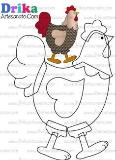 a drawing of a chicken on top of a white sheet with the words,'i love