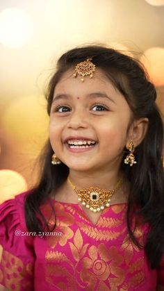 Baby Hairstyle, Pattu Pavada, Kid Jewelry, South Indian Wedding Hairstyles, Kids Hairstyles For Wedding, Hairstyles Quick, Frock Designs, Hairstyles For Wedding, Frocks Design