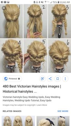 1800s Hairstyles, Historical Hairstyles, Edwardian Hairstyles, Victorian Hairstyles, Easy Hair Updos, Updo Hairstyle, Bridesmaid Hairstyles