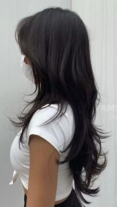 Hush Cut, V Cut Hair, Asian Long Hair, Korean Haircut, Hair Inspiration Long, Haircut With Bangs, Long Wolfcut Haircut, Hairstyles For Layered Hair, Wolfcut Haircut