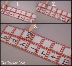 four pictures showing the steps to make a printable name puzzle