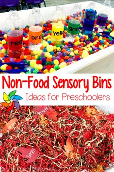 an image of non - food sensory bins for preschool