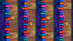 an image of colorful fish on wooden planks in the night fabric by misstily