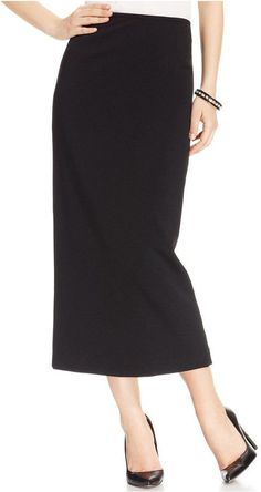 Kasper Crepe Column Skirt Classic Black Midi-length Bottoms, Classic Black Midi Length Bottoms, Classic Black Midi Bottoms, Classic Black Maxi Skirt For Work, Black Lined Pencil Skirt For Evening, Black Pencil Skirt For Formal Occasions, Classic Black Relaxed Maxi Skirt, Black Relaxed Classic Maxi Skirt, Classic Relaxed Black Maxi Skirt