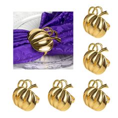 PRICES MAY VARY. √ Harvest Pumpkin design: Pumpkin-shaped rings in gold, Not only look elegant and unique, but also get you in the thanksgiving mood. √ Package Included: 6pcs table napkin rings are included in the package. √ Reusable and High quality: Made of quality zinc alloy with a shiny gold finish, definitely last many times of use. √ Suitable for Most of Napkins: The napkin rings with a 1.6 inches(3.9cm) diameter, so suitable for most of napkins. √ Great for Thanksgiving Day, Christmas par Pumpkin Napkin, Elegant Napkin Rings, Thanksgiving Napkin Rings, Fall Napkins, Gold Napkin Rings, Metal Napkin Rings, Thanksgiving Napkins, Gold Deer, Gold Napkins