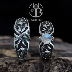 Viking Wedding Ring Set wolves Viking Jewelry Norse Wedding Rings Viking Ring Men Wolf Ring Celtic Moonstone Wedding Bands Set - Etsy Canada Totem Animals, Moonstone Engagement Ring Set, Ring Moonstone, Moonstone Engagement