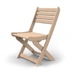 a wooden chair sitting on top of a white floor