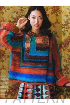 Noro 27 Patchwork Jacket PATTERN ONLY-Patterns-Noro-Alpaca Direct Patchwork Jacket Pattern, Noro Knitting, Noro Yarn, Form Crochet, Knitting Magazine, Patchwork Jacket, Freeform Crochet, Fabric Prints, Sweater Knitting Patterns