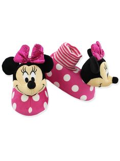 PRICES MAY VARY. MINNIE MOUSE SOCK TOP SLIPPERS - Your little one can get ready to relax in her new Minnie Mouse slippers! These awesome sock top slippers are available in girl's sizes 5-6 M US Toddler, 7-8 M US Toddler, 9-10 M US Toddler, and 11-12 M US Little Kid. FEATURING HER FAVORITE CLASSIC DISNEY CHARACTER - These cute house shoes are sure to bring a smile to any girl's face. These plush slippers feature 3D graphics of Minnie Mouse's head! It's the perfect footwear choice to relax or play Disney Characters Minnie Mouse, Minnie Mouse Slippers, Toddler House, Head Sock, Disney Slippers, Girls Slippers, Classic Disney Characters, Toddler Slippers, Disney Toddler