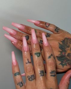 These nails showcase a soft and elegant baby pink shade, perfect for a minimalist yet chic look. The solid pink color is timeless and versatile, making it a great choice for any occasion.   Photo credit by: @nailsbyxojess Fall Coffin Nail Designs, Fall Coffin Nail Ideas, Milky White French, Fall Coffin Nails, Pink Black Nails, Baby Pink Nails, Solid Color Nails, Airbrush Nails, Glow Nails