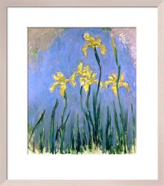 a painting of yellow flowers against a blue sky