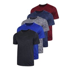 Fabric Type: 88% Polyester, 12% Spandex Care Instructions: Machine Wash Neck Style: Crew Neck Sleeve Type: Short Sleeve Value Pack - Set Of 5 Premium Short Sleeve T Shirts For Gym, Running, Weight-Training, Bodybuilding, Everyday Activities Etc. Quick Drying - Silky, Lightweight And Moisture Wicking Knit That Keeps You Cool And Dry While Training. Soft To The Touch And Easy On The Skin. Designed For Excellent Ventilation And Breathability, Dissipates Heat Easily. Workout Short, Polyester Spandex Fabric, Athletic Running, Men's Wardrobe, Crew Neck Shirt, Heather Black, Cool Fabric, Gym Workout, Top Tee